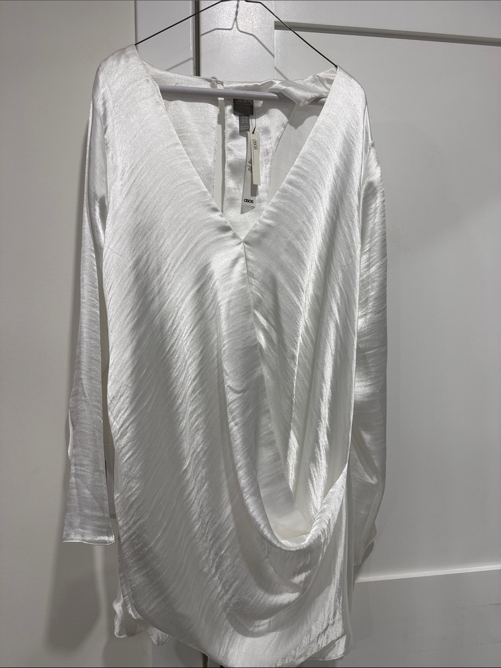 NWT asos white short dress or long tunic shirt! Size 14